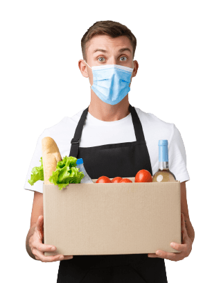 Person holding groceries